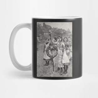 Young girls on a Victorian May day, 1886 Mug